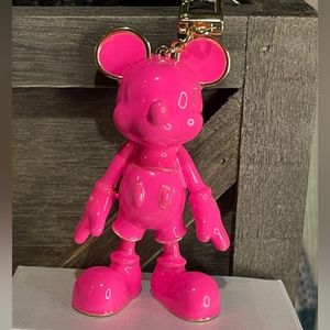BAUBLEBAR DISNEY Mickey Mouse Hot Pink w Gold Trim Bag Purse Charm Keychain